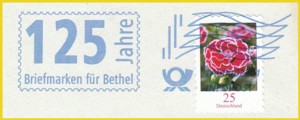 Ausschnitt Infopostsendung von Bethel entwertet mittels Tintenstrahlentwertung in blau mit einer umgerüsteten Frankit-Maschine mit der Kennung 1A00002201 - Sammlung H. Kaußen