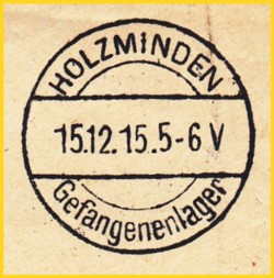Poststempel mit Zusatzangabe "Gefangenenlager"
