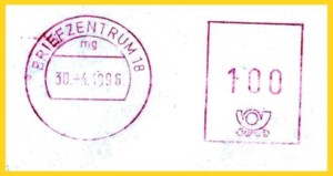 Ein nicht alltäglicher Postfreistempel vom Briefzentrum 18 mit Aptierung im Wertkästchen