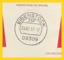 Ein Stempel mit den Unterscheidungsbuchstaben ZSP -> steht für Zustellstützpunkt
