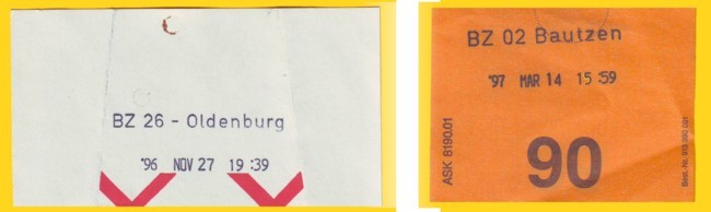 typische Stechuhrstempel - hier zweizeilig ohne Unterscheidungsbuchstaben