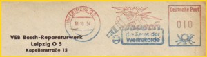 Mischfarbe aus der Anfangszeit der Umstellung von rot auf blau in der DDR 1954