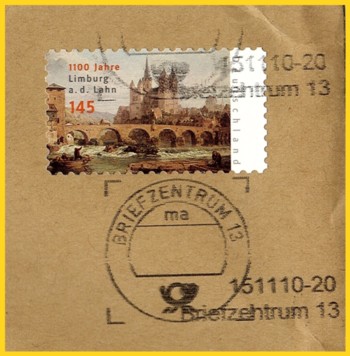 Eine Übergangsvariante oben noch mit BZ Nummer unten schon neue Angaben Datum - Uhrzeit, Briefzentrum + Nummer (es fehlt noch der Unterscheidungsbuchstabe der noch oben zu finden ist)
