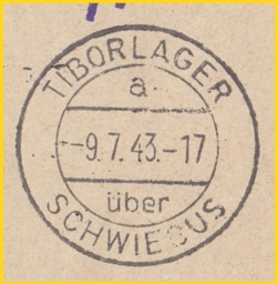 Tagesstempel "Tiborlager" mit Unterscheidungsbuchstaben "a"