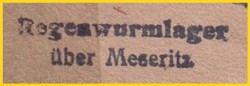 Zweizeiler "Regenwurmlager über Meseritz"