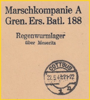 Die auf der Rückseite dazugehörige Absenderangabe für den Brief vom 22. Mai 1943