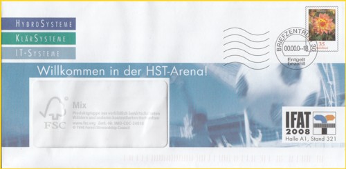 Ein naßklebender Infobrief-Plusbrief aus der normalen Charge mit DV-Vermerk BA 38892 (die extrem selten zu finden ist) zusätzlich mit Firmenwerbung bedruckt - hier noch mit der Standardklischeeentwertung in Stempelform mit Briefzentrum 30 Beschriftung (wurde später durch die Frankierwelle ersetzt) Ein naßklebender Infobrief-Plusbrief aus der normalen Charge mit DV-Vermerk BA 38892 (die extrem selten zu finden ist) zusätzlich mit Firmenwerbung bedruckt - hier noch mit der Standardklischeeentwertung in Stempelform mit Briefzentrum 30 Beschriftung (wurde später durch die Frankierwelle ersetzt)