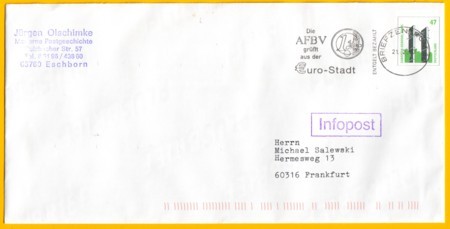 Info-Plusbrief mit Vorausentwertung