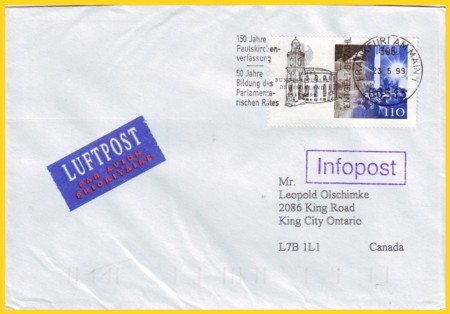 portogerechte EF 110 aus Block 50 Jahre Deutschland