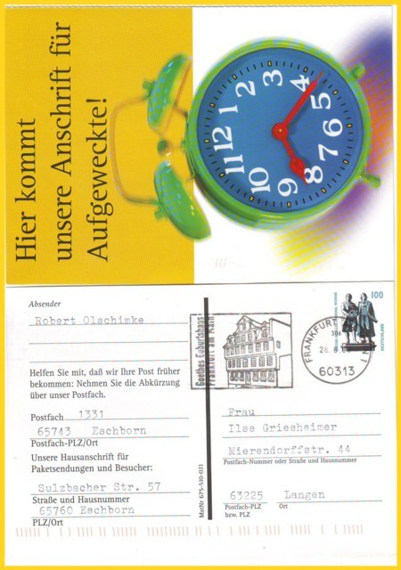 Postfach Ganzsache mit nicht alltäglicher Entwertung