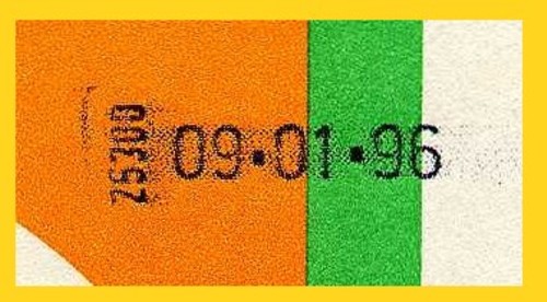 Schaffnerzangenstempel aus 25300 Elmshorn vom 9. Januar 1996