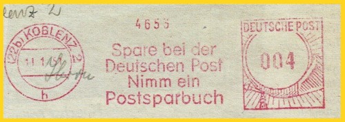 Postfreistempelung mit Werbeteil (1951)