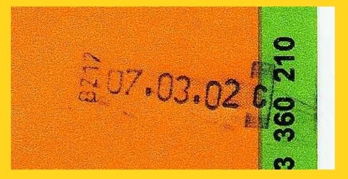Schaffnerzangenstempel vom BZ 17 vom 7. März 2002 mit Unterscheidungsbuchstaben c