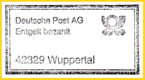 Gummistempel "Entgelt bezahlt" vom Großannahmeschalter