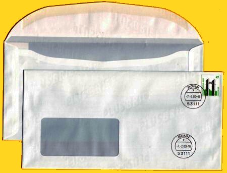 Infopost Plusbrief mit Fenster mit Gefälligkeitsentwertung - Motiv Berus