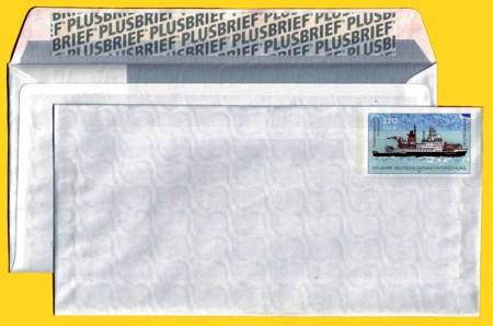 Plusbrief kompakt ohne Fenster 220 Pfg./112 Ct. neues Motiv Antarktis Klebestreifen Plusbrief