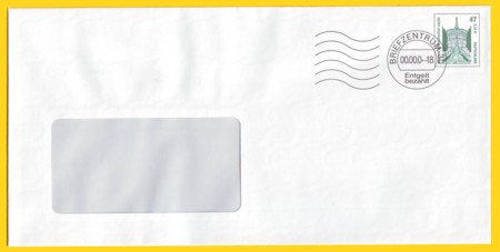 Infopost - Plusbrief mit Fenster erstmals mit 2 Fluoreszenzstreifen