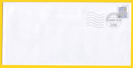 Plusbrief 25 Cent ohne Fenster - Versuchsauflage weißes Papier - Motiv Arolsen