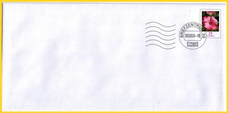 Plusbrief 25 Cent ohne Fenster - erstmals mit angedeuteter Zähnung - Motiv Malve