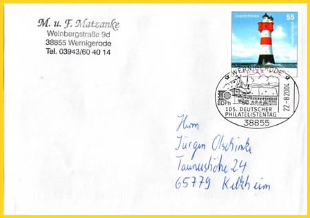 Plusbrief 55 Cent C6 mit SST Wernigerrode