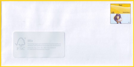Plusbrief 55 Cent naßklebend Motiv Zustellung