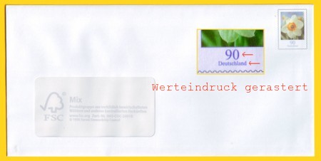 Plusbrief kompakt im Rollenoffset gedruckt - am besten erkannbar an gerasterter Wertangabe