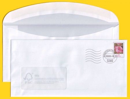 Plusbrief 25 Cent mit Fenster - runde Klappe - Motiv Malve