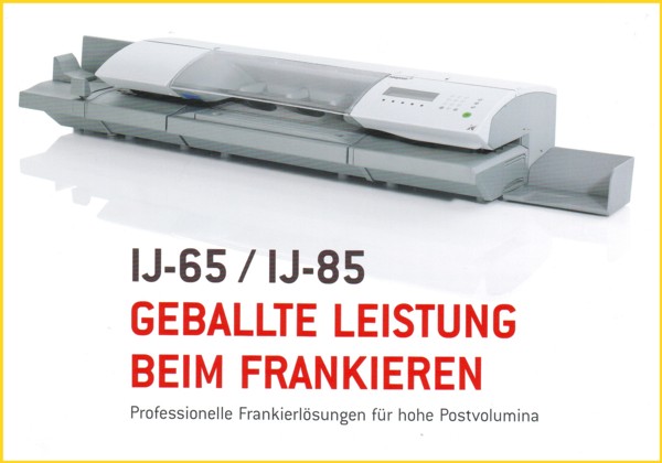 Die Absenderfreistempelmaschine IJ-65 / IJ-85 von Neopost Frankiermaschine IJ-65 /IJ-85
