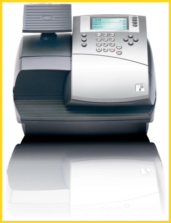 Die Absenderfreistempelmaschine Optimal 30 des Herstellers Francotyp Postalia Die Absenderfreistempelmaschine Optimal 30 des Herstellers Francotyp Postalia