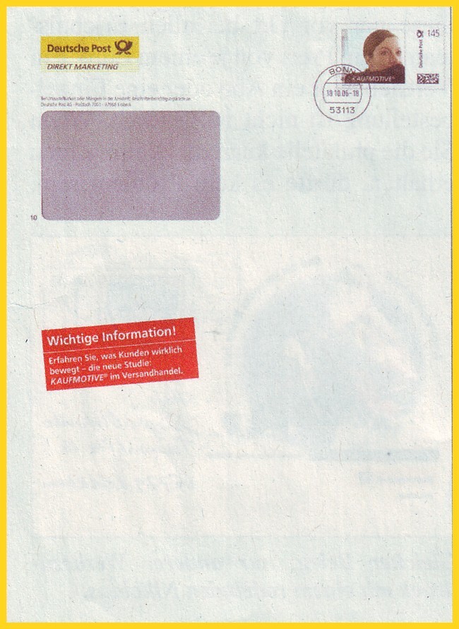 Dieser erste bekannt gewordene Beleg wurde vor Wochen bei eBay angeboten Dieser erste bekannt gewordene Beleg wurde vor Wochen bei eBay angeboten