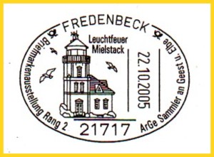 einer der Sonderstempel zur Ausstellung - hier mit dem Motiv Leuchtfeuer Mielstack